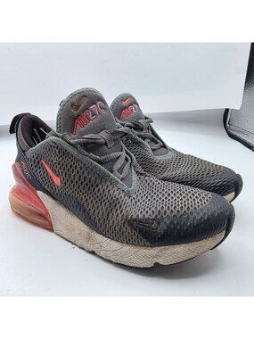 Nike Air Max 270 Girls Size 1 Smoke Gray Hyper Pink Sneakers Athletic AO2372-031